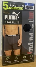 Image of PUMA Boxer Shorts Briefs Mens Stretch 5 Pack Sport Luxe - Large - Blue / Black