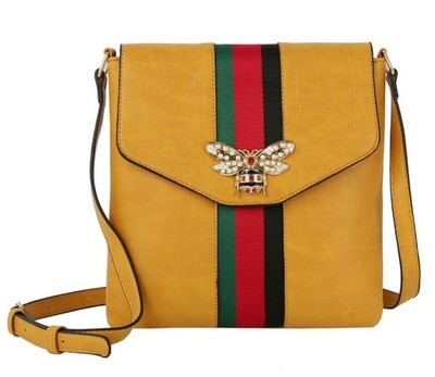 QUEEN BEE STRIP FALPOVER CROSSBODY MESSENGER BAGS 