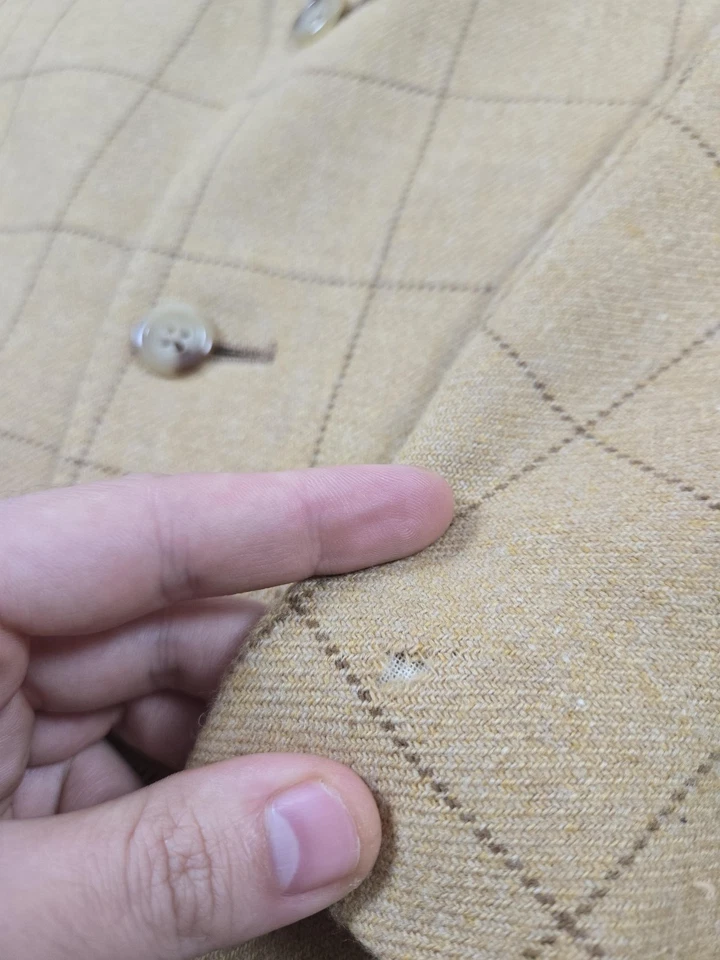 Chaqueta Polo Ralph Lauren Para Hombres 40R Lana Tostada Angora Ventana Blazer Italia Foto 4 de 4