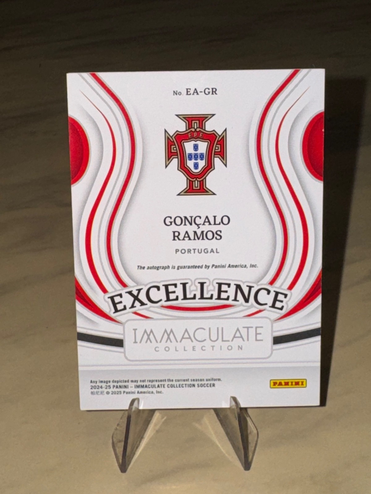 2024-25 Gonçalo Ramos Panini Immaculate Excellence 1/1 Auto Portugal view 7