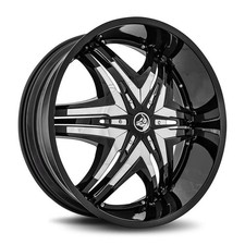 22 Inch 22x9.5 Diablo Elite Black Wheels Rims 6x120 35