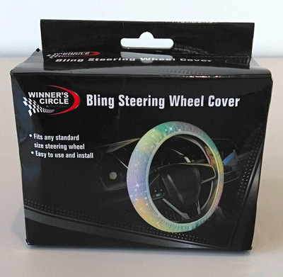 Winner's Circle Bling Steering Wheel Cover/Standard Size Purple, Blue, & White