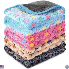 Reginary 4-Pack Waterproof Fleece Guinea Pig Blankets, Washable Cage Liners