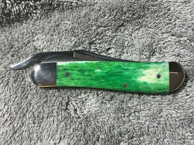 Case XX Russlock 2000 Green Appaloosa Bone Pocket Knife USA 61953