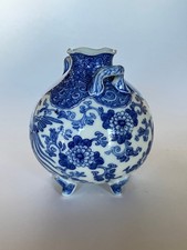 蓝色日本古董花瓶| eBay