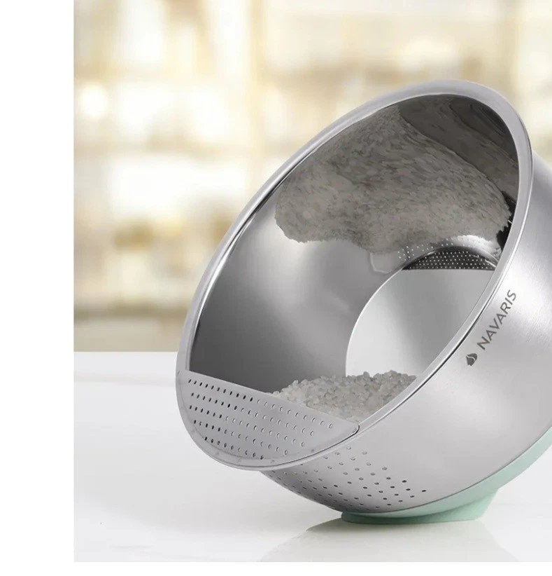 Stainless Steel 22cm Rice Pasta Tiltable Sieve Non Slip Silicone Base
Opens in a new window or tab