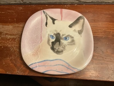 Vintage 1985 Cat Porcelain Quadro Plate Minou-ettes Pradalie Collection Coeur