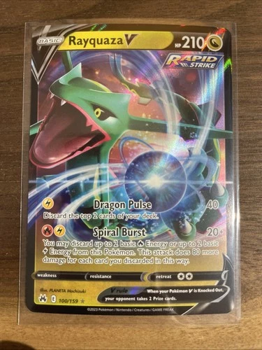 Rayquaza V 100/159 Crown Zenith Full Art Holo Pokemon TCG