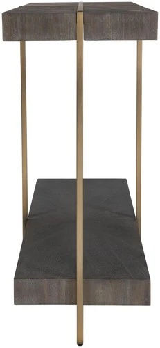 Uttermost 22972 Taja 48"W MDF and Stainless Steel Table - Brushed Brass / Light - Picture 2 of 5