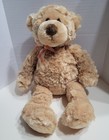 015015 Gund Manni Tan Teddy Bear Plush Stuffed Animal Orange Plaid Bow 13”  — photo 3