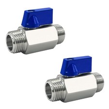 2 PCS 316 Stainless Steel Mini Ball Valve 1/2 Inch NPT Male Thread Ends