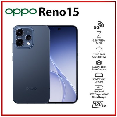 OPPO Reno15 5G TWILIGHT BLUE 12GB+512GB Dual SIM Unlocked Android Mobile Phone