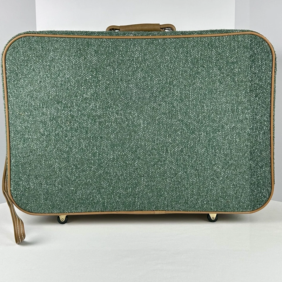 Oscar de la Renta Studio 5 件套绿色粗花呢复古行李箱套装旅行包 — 第 3/4 张图片