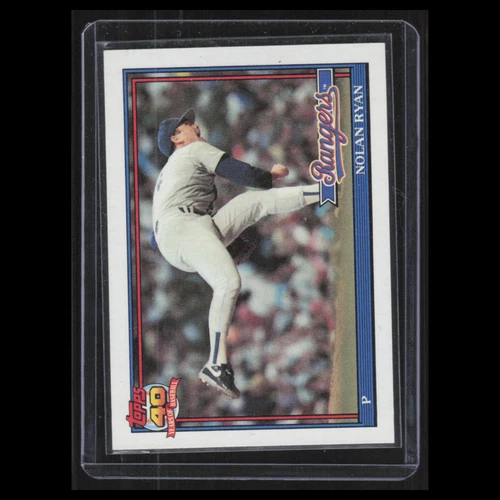 Nolan Ryan Auto #1  1991 Topps Texas Rangers Baseball Card MLB NM