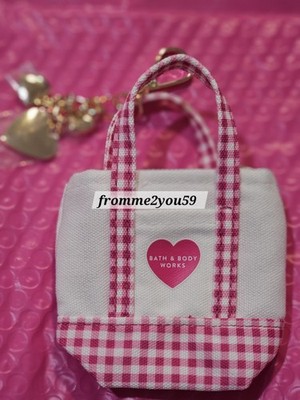 New Bath & Body Works Pink Gingham Tote Bag & Matching Mini