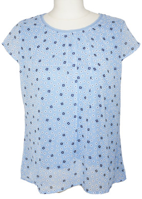 ZERO Bluse Gr.40 hell blau Blümchen Chiffon Shirt Kurzarm Set ++Neu++