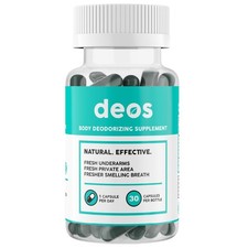 DEOS Internal Deodorant Supplement   Full Body Odor Control, 30 Capsules
