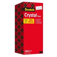 Scotch Crystal Klebeband, Transparent, Vorteilspack, 8 Rollen, 19Mm X 33M - Allz