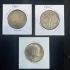 Lot of 3 silver Half Dollar Coins junk  bullion Kennedy and walking liberty