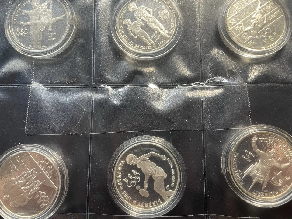 COMPLETE 16 COIN ATLANTA  COMMEMORATIVE PROOF & MINT SILVER DOLLARS - Image 2 of 4