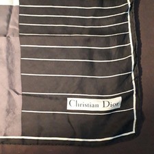 Dior Vintage 80s-90s Silk Scarf Simple Design Neutral Colors Used