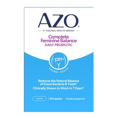 AZO Complete Feminine Balance Daily Vaginal Probiotics for Women, Clinically ...