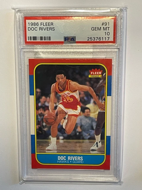 1986 Fleer # 91 Doc Rivers RC PSA 10 - Rare - Hawks