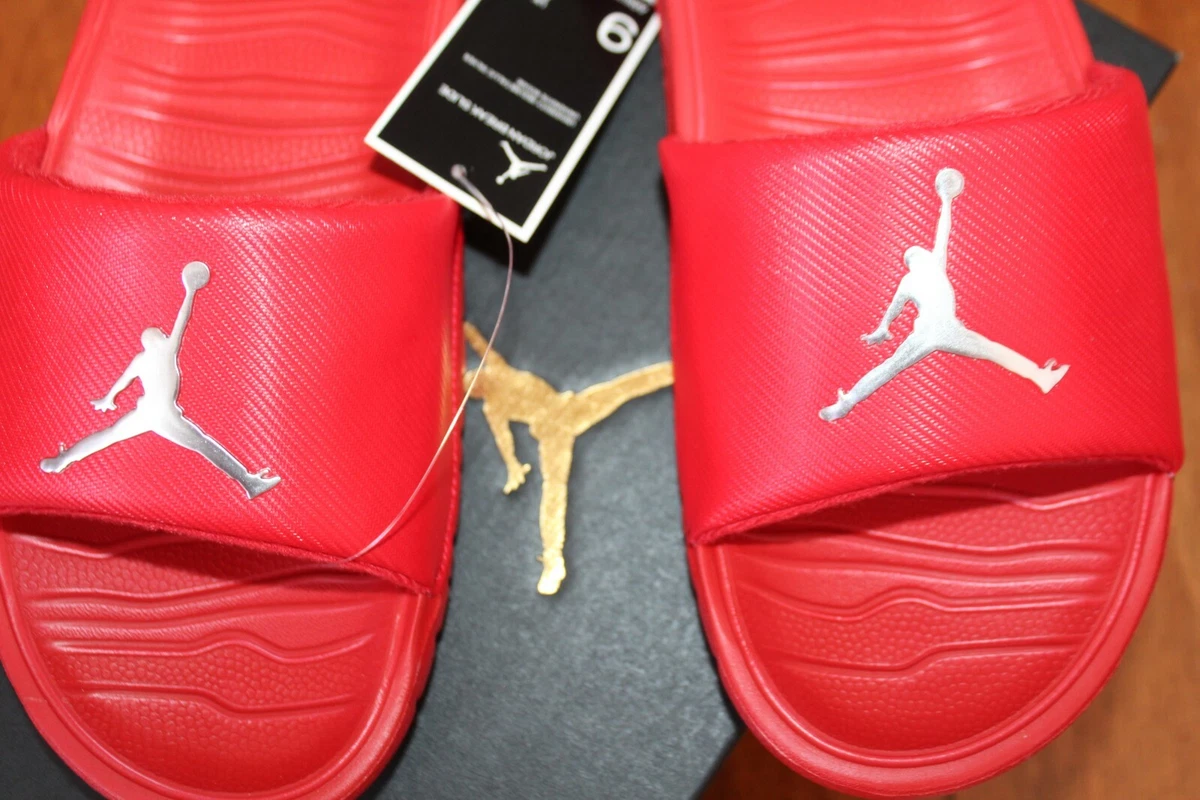 Jordan sandals hotsell red
