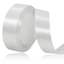 White Satin Ribbon 1 Inch x 25 Yards Gift Wrapping DIY Crafts Wedding