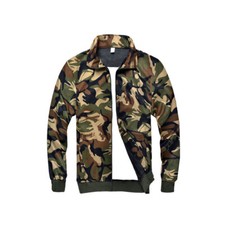 Men Camouflage Jacket Stretch Lightweight Coat Stand Collar Plus Size