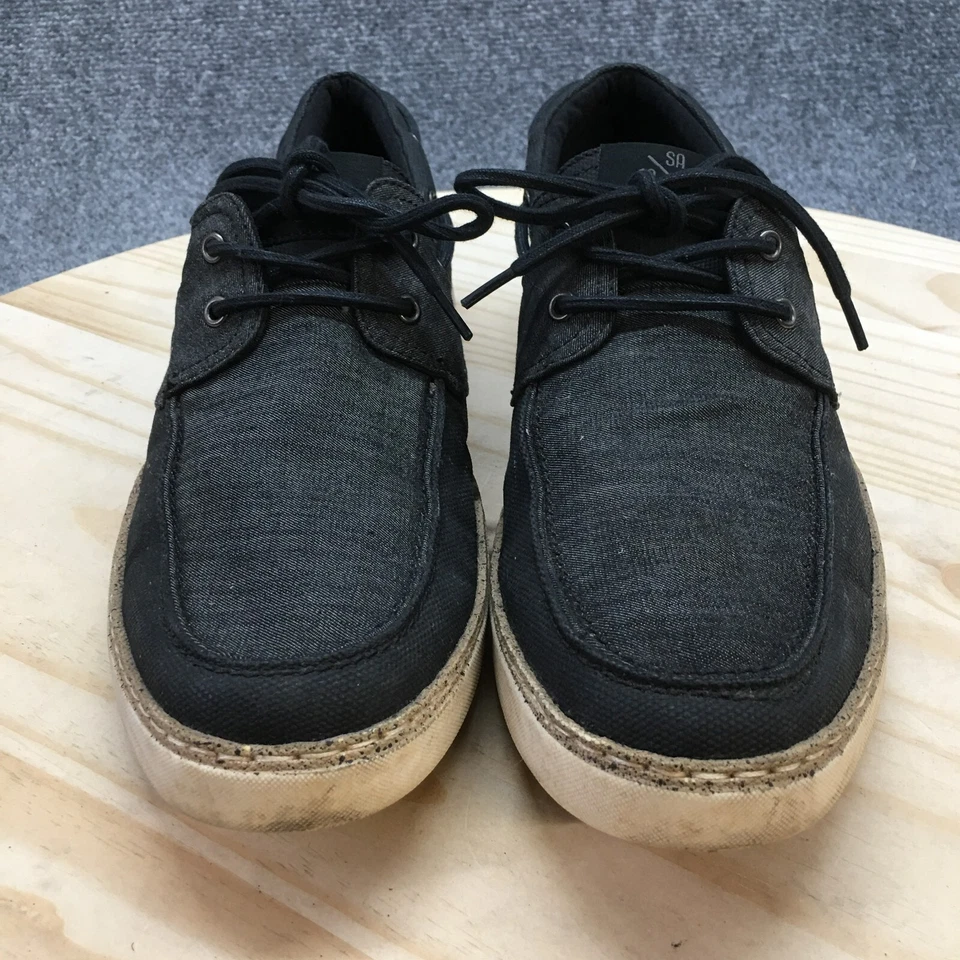 Stacy Adams Shoes Mens 10.5 M Tailwind Boat Black Faux Leather Casual Denim Low - Image 4 of 4