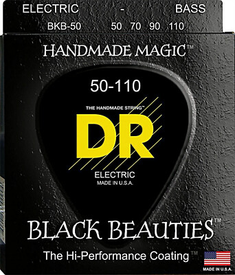 DR BKB-50 4 string Black Beauties Black Coated Bass Guitar Strings 50-110 Heavy