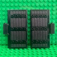 Lego Castle Gate Door 1x5x8 1/2 Stockade (30223) Black with Black Hinges