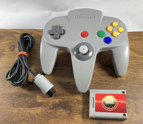 Nintendo 64 N64 Grau Controller mit Memory Card Guter Stick