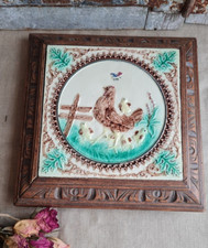 ANCIEN DESSOUS DE PLAT MUSICAL DECOR DE COQ BARBOTINE