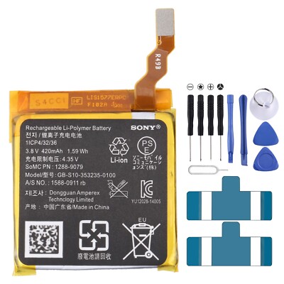 Für SONY Smart Watch 3 420mAh GB-S10-353235-0100 Akku Ersatz
