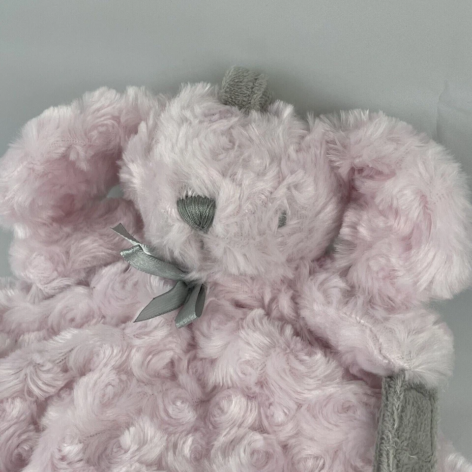 Держатель соски Blankets & Beyond Pink Bunny Rabbit 16 дюймов Baby Lovey Swirl мех - Изображение 2 из 4