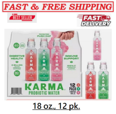 New Karma Probiotic Water Variety Pack,Gluten-Free (18 oz., 12 pk.) Great Price