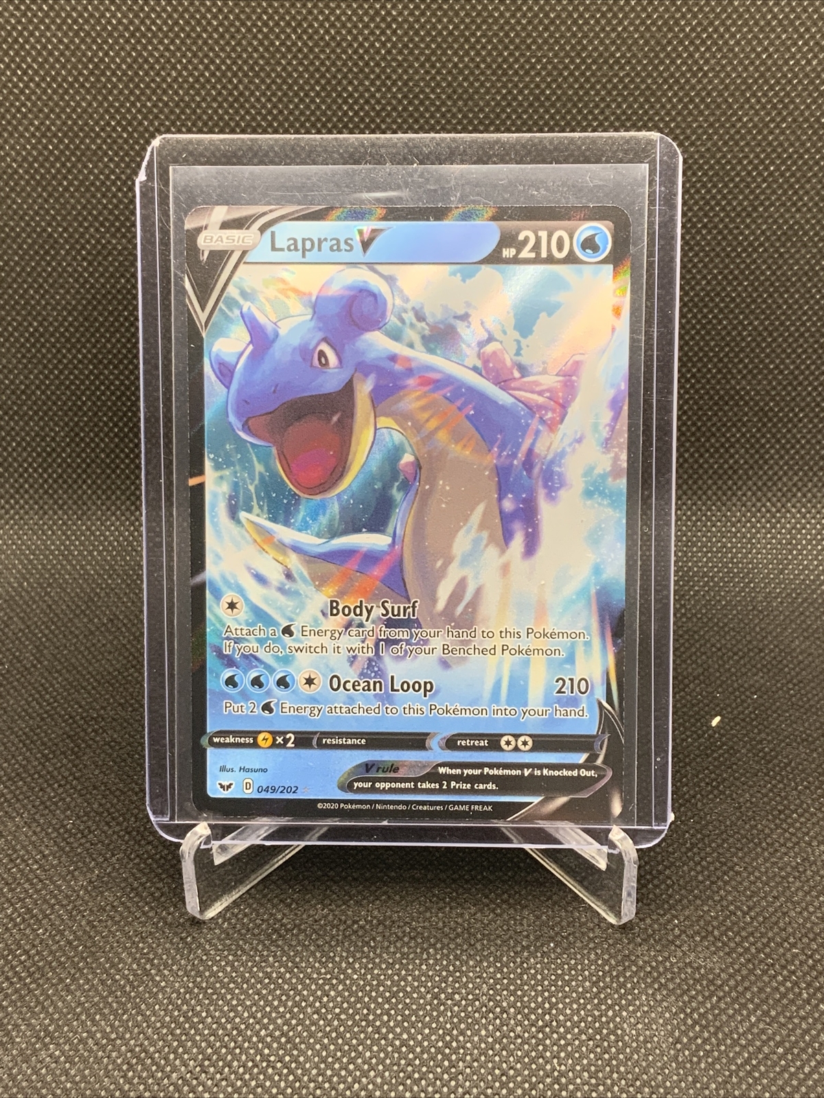 Pokemon Sword and Shield Lapras V 49/202 Holo