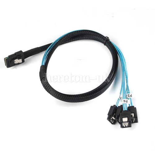 3.3Ft 1m Mini SAS 4i SFF-8087 36-Pin Male to 4X SATA 7Pin Splitter Cable Adapter - Picture 1 of 7