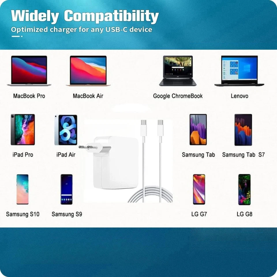 61W USB C Ladegerät für MacBook Pro 15/16/13/14'' MacBook Air 2020 2019 2018, HP - Bild 3 von 4