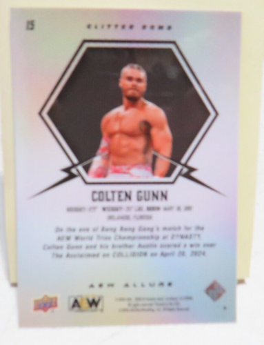 Colten Gunn #15 2024 Upper Deck AEW Allure Glitter Bomb RC card - 第 2/2 張圖片
