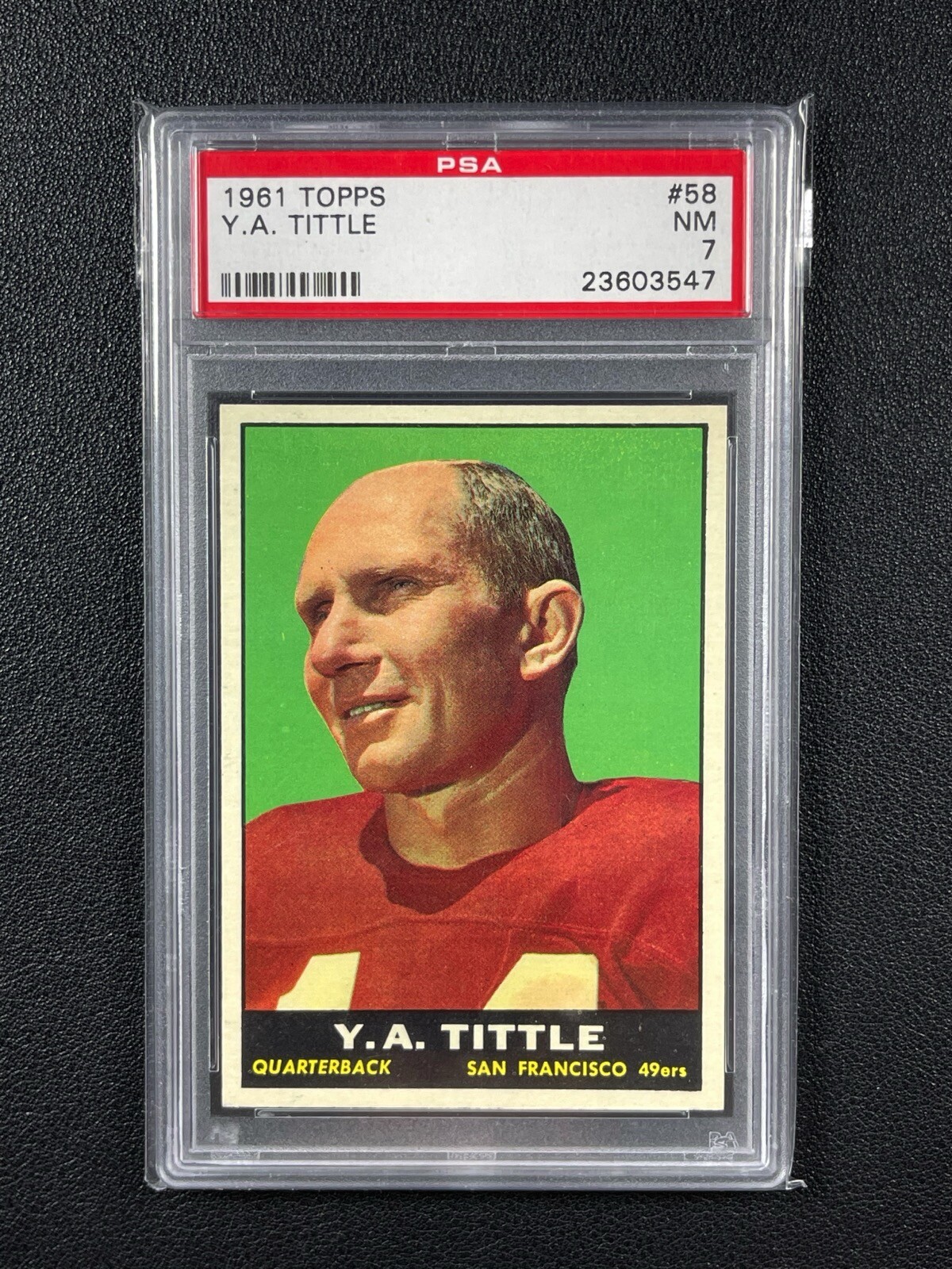 Y.A. YA TITTLE PSA 7 1961 TOPPS FOOTBALL #58 VINTAGE 49ERS 3547