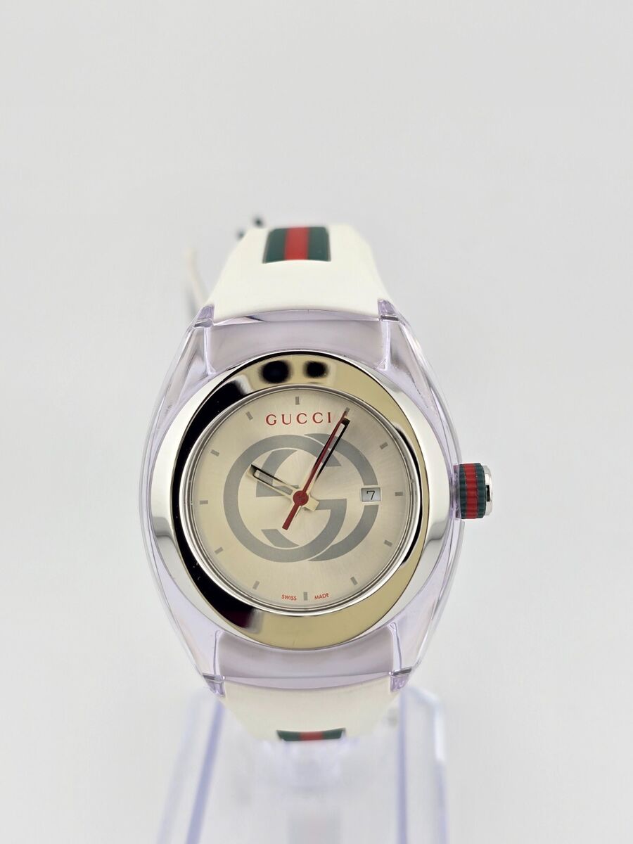 Gucci Women's Sync L White Rubber Strap Quartz Watch Gucci Women's Sync L White Rubber Strap Quartz Watch