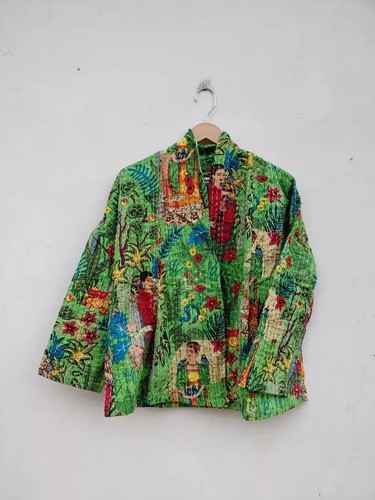kantha quilted kimono women wear vintage coat festival fashion hand made Jackets - Picture 3 of 7