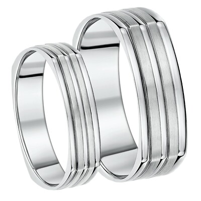 His & Hers Titan Quadratische Form Hochzeit 5 & 7 mm Bänder