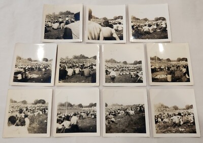 Vintage Oakdale California Rodeo B/W Photo Lot Of 11 Crowd Spectator View 1949