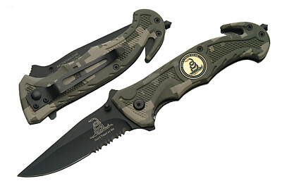 5  Don t Tread on Me Camo Folding Pocket Knife. FREE SHIPPING!! 