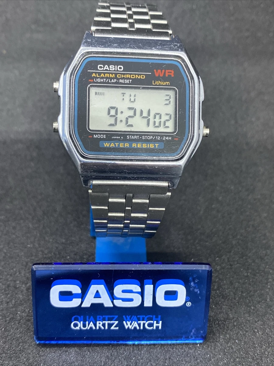 Casio 593 a159w stainless steel discount back water resistant japan dh