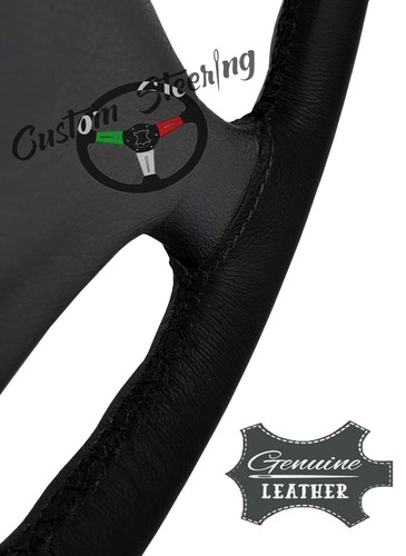 FITS LAND ROVER SERIES 3 1971-1985 BLACK ITALIAN LEATHER STEERING WHEEL COVER - Picture 9 of 12